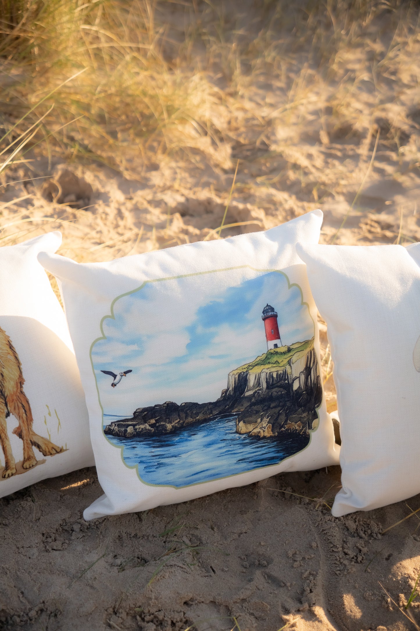 Longstone Lighthouse Country Canvas Cushion
