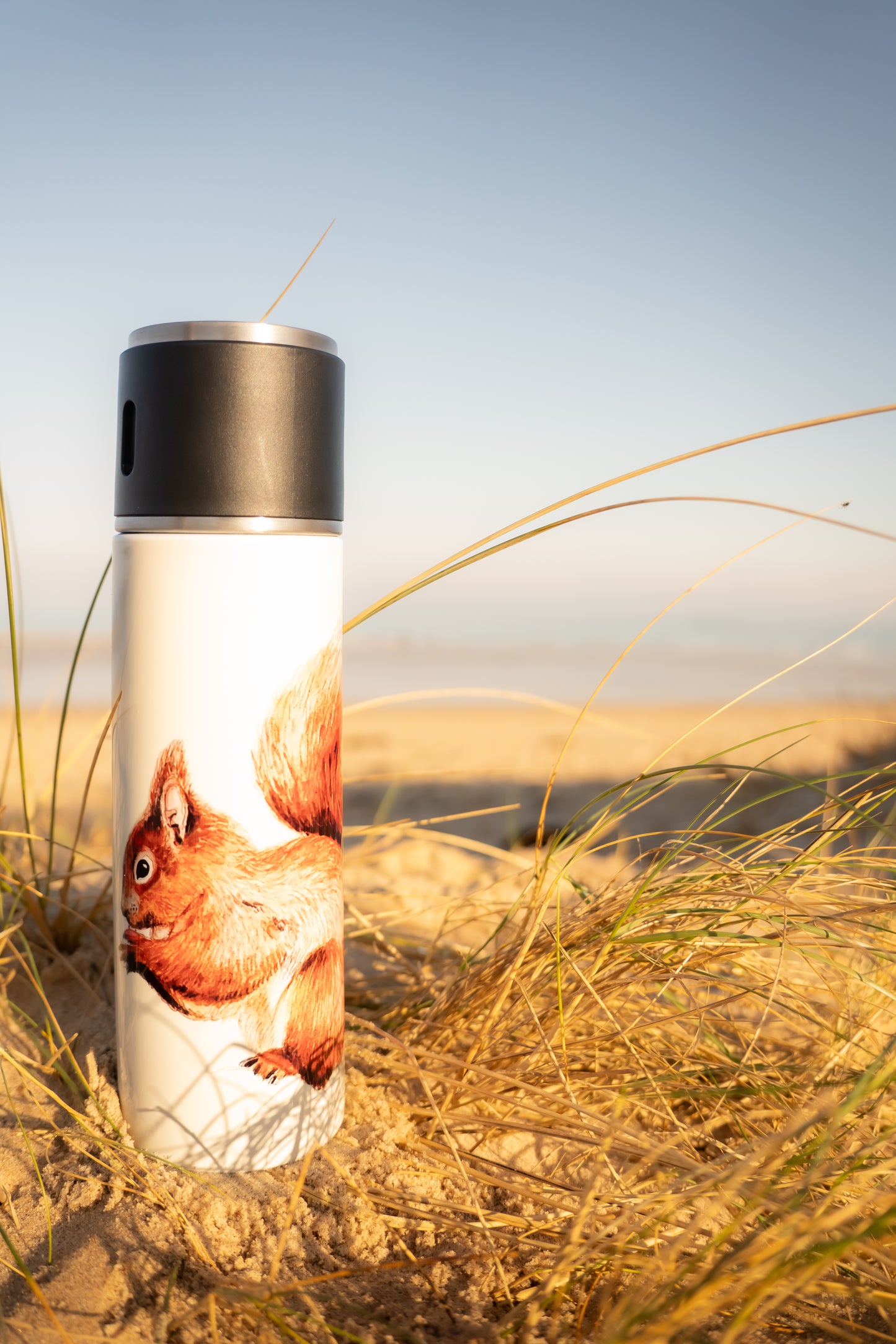 Red Squirrel Travel Flask