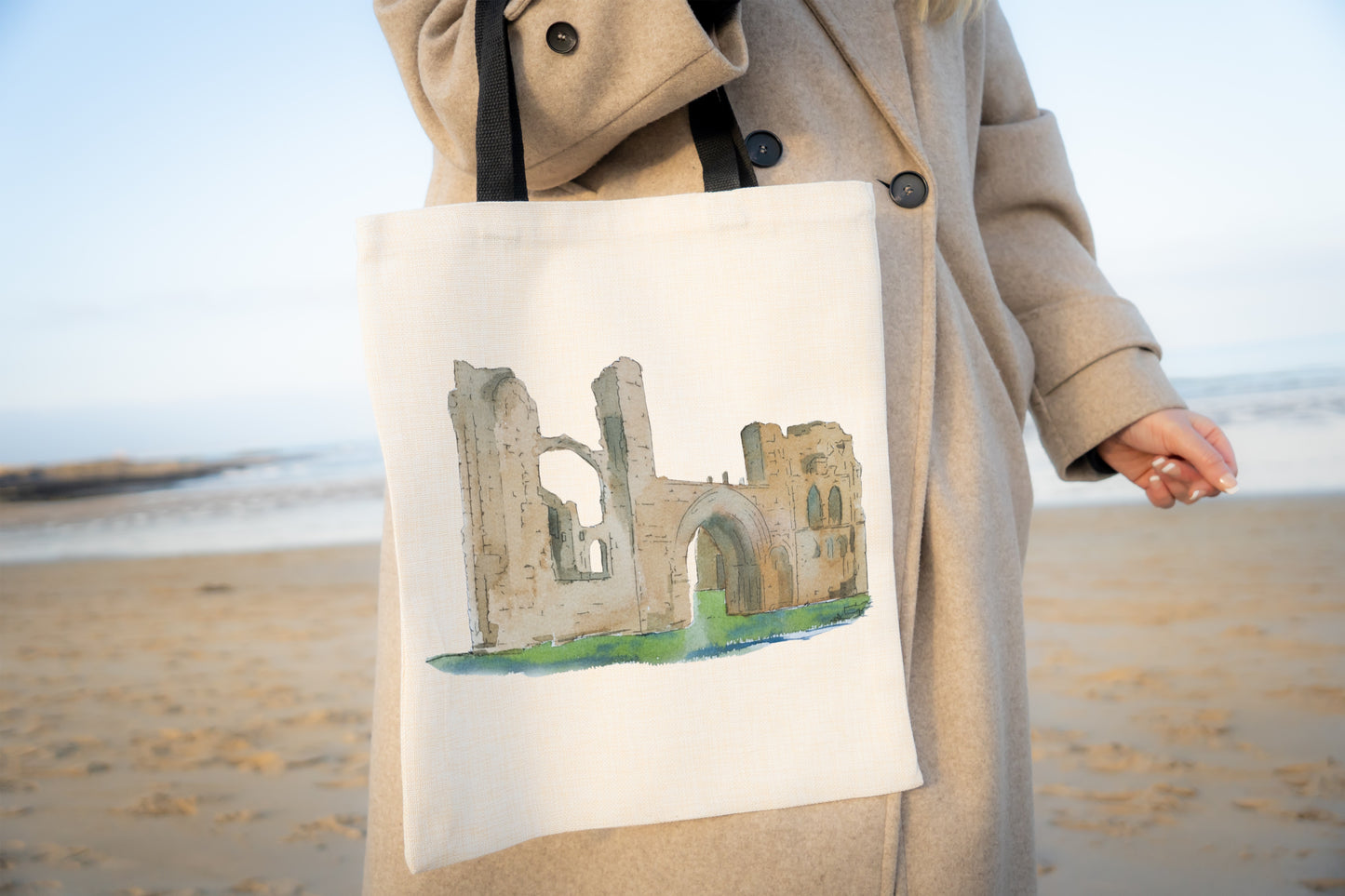 Tynemouth Priory Linen Tote Bag
