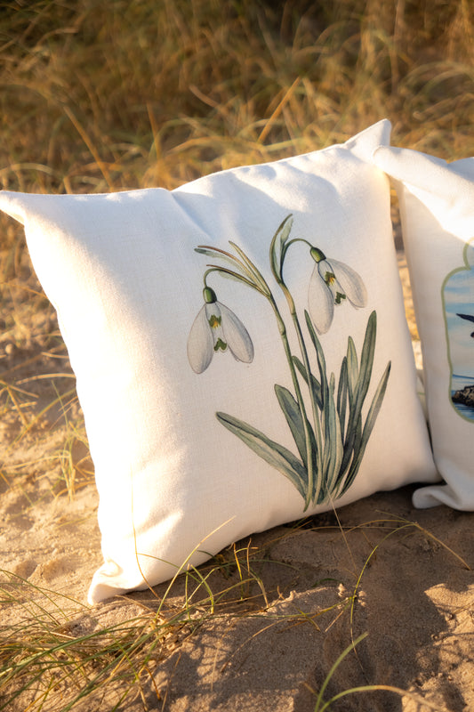 Snowdrops Country Canvas Cushion