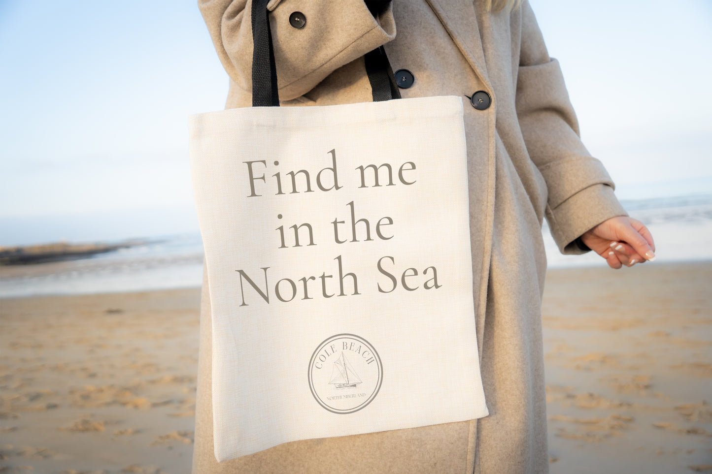 Find me in the North Sea Linen Tote Bag