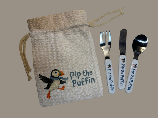 Pip the Puffin Children's Cutlery Set