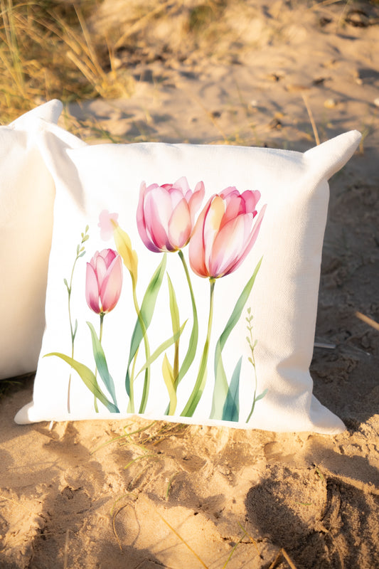 Tulips Country Canvas Cushion