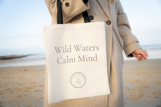 Wild Waters Calm Mind Linen Tote Bag